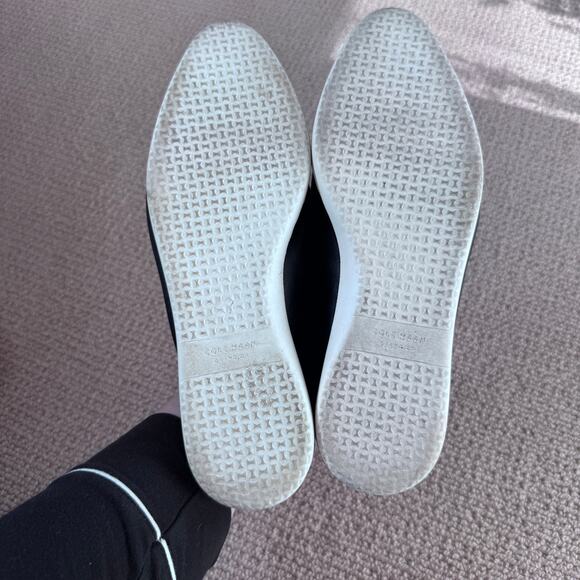 Cole Haan 8B Grand Series Black Leather Slip on Flats Shoes White Sole - Picture 5 of 7